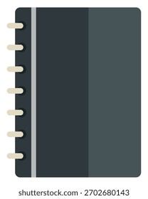 Icono de cuaderno espiral aislado sobre fondo blanco.