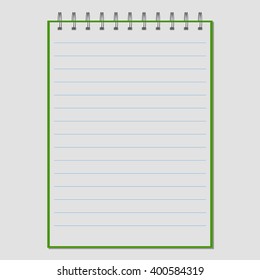 Spiral notebook icon isolated on white background. Vector illustration