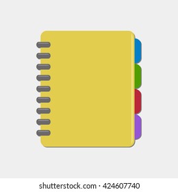 Spiral notebook icon isolated on white background. Vector illustration