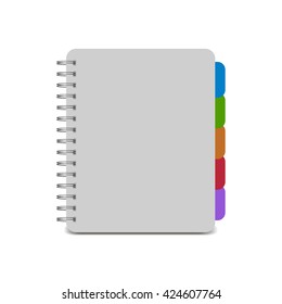 Spiral notebook icon isolated on white background. Vector illustration