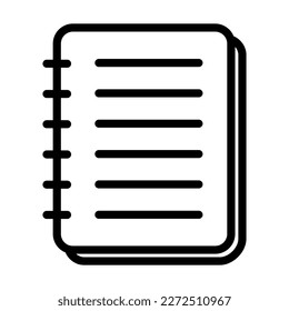 Spiral notebook icon, paper blank page symbol, note web flat vector illustration .