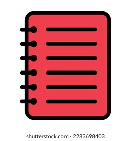 Spiral notebook icon, paper blank page symbol, note web flat vector illustration .