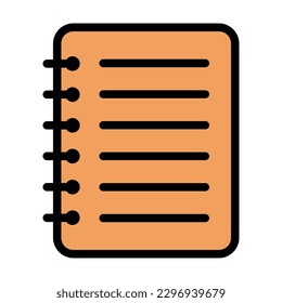 Spiral notebook icon, paper blank page symbol, note web flat vector illustration .