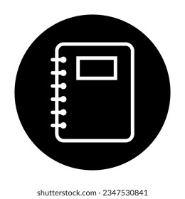 Spiral notebook icon, paper blank page symbol, note web flat vector illustration .