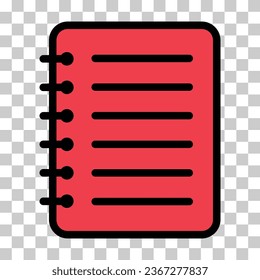 Spiral notebook icon, paper blank page symbol, note web flat vector illustration .