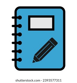 Spiral notebook icon, paper blank page symbol, note web flat vector illustration .