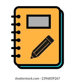Icono de bloc de notas en espiral, símbolo de página en blanco de papel, nota ilustración vectorial plana web .