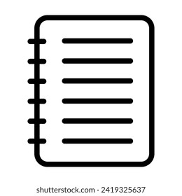 Icono de bloc de notas en espiral, símbolo de página en blanco de papel, nota ilustración vectorial plana web .