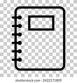 Spiral notebook icon, paper blank page symbol, note web flat vector illustration .