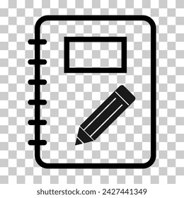 Spiral notebook icon, paper blank page symbol, note web flat vector illustration .