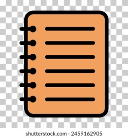 Icono de cuaderno en espiral, símbolo de página en blanco de papel, Ilustración vectorial plana de Web de notas .