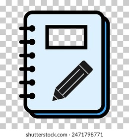 Spiral-Notizbuch-Symbol, Papier-Leerseite-Symbol, Notiz-Web-flache Vektorillustration .