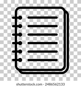 Spiral notebook icon, paper blank page symbol, note web flat vector illustration .