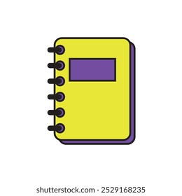 Spiral notebook icon, paper blank page symbol, note web flat vector illustration