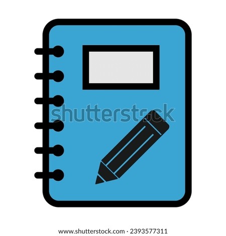 Spiral notebook icon, paper blank page symbol, note web flat vector illustration .