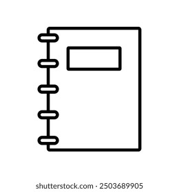 spiral notebook icon simple, line vector isolated on white background. trendy and modern design
