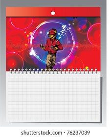 Spiralnotebook mit Illustration