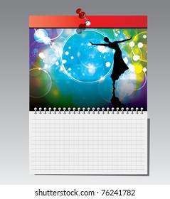 Spiral notebook with illustration