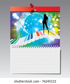 Spiral notebook with illustration