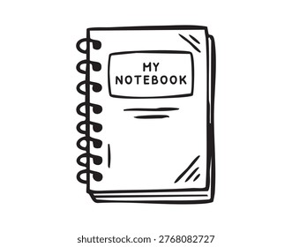 Spiral notebook labeled my notebook, clean cover, ring binding, blank pages, sketching and notetaking prompts, writer routine, analog creativity, bullet journaling, idea capture, planner aesthetic,