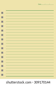 Spiral notebook with lined paper.