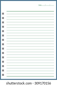 Spiral notebook with lined paper.