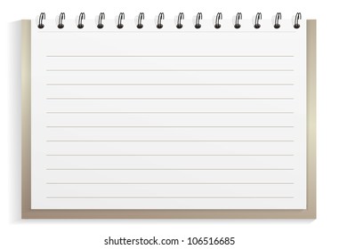 Spiral notebook with lined sheets