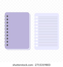Spiral notebook mockup and blank page.