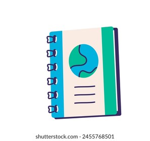 Spiral notebook or notepad in closed position vector illustration illustration. Isolated on white background.
