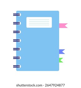 Spiral notebook on a isolated background. Vector illustration in a flat style