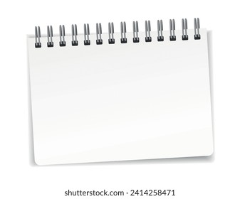 Spiral notebook on a white background