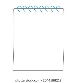 Spiral notebook page diary or blank note paper template vector illustration