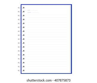 Spiral notebook paper blank.