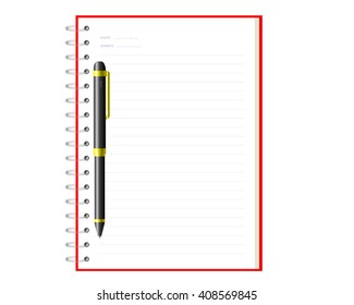 Spiral notebook paper blank.