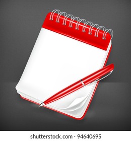 Spiral notebook with pen