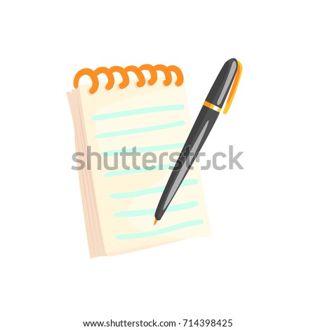 Similar – Image, Stock Photo open notebook with ballpoint pen