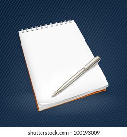 Spiral Notebook with pen, mesh