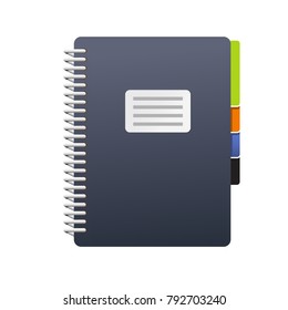 Spiral Notebook With Tabs - Journal Or Book Icon