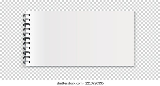 Spiral Notebook Template - Empty Vector Illustration With Copy Space - Isolated On Transparent Background