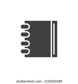 Spiral Notebook vector icon. filled flat sign for mobile concept and web design. note book simple solid icon. Symbol, logo illustration. Pixel perfect vector graphics