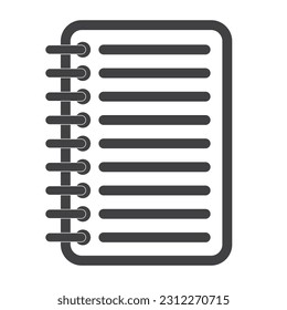 Spiral notebook vector icon in line style.