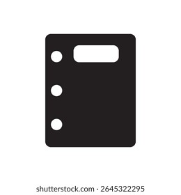  spiral notebook vector icon. Minimal notebook with cover hole rings, perfect for school or office.