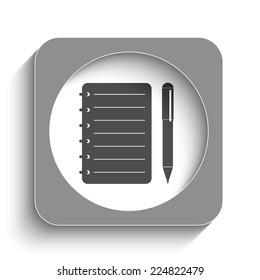 Spiral notebook web icon with shadow