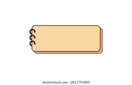 Spiral notepad banner vector template with blank copy space. Cute and minimalist notebook page, paper sheet illustration for reminder, to-do list, memo, checklist, or text presentation isolated on white background