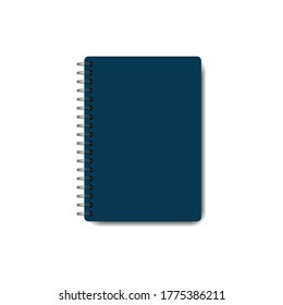 Spiral notepad, closed notebook icon isolated on white background. Vector illustration