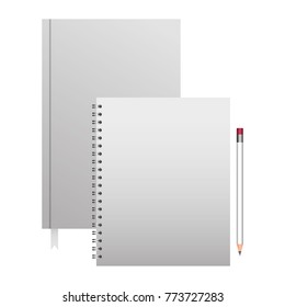 spiral notepad diary and pencil template branding and corporate identity blank