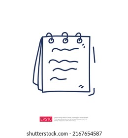 Spiral Notepad Doodle line Icon