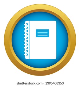 Spiral notepad icon blue vector isolated on white background for any design