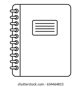 Spiral notepad icon in outline style isolated vector illustration