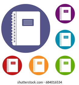 Spiral notepad icons set